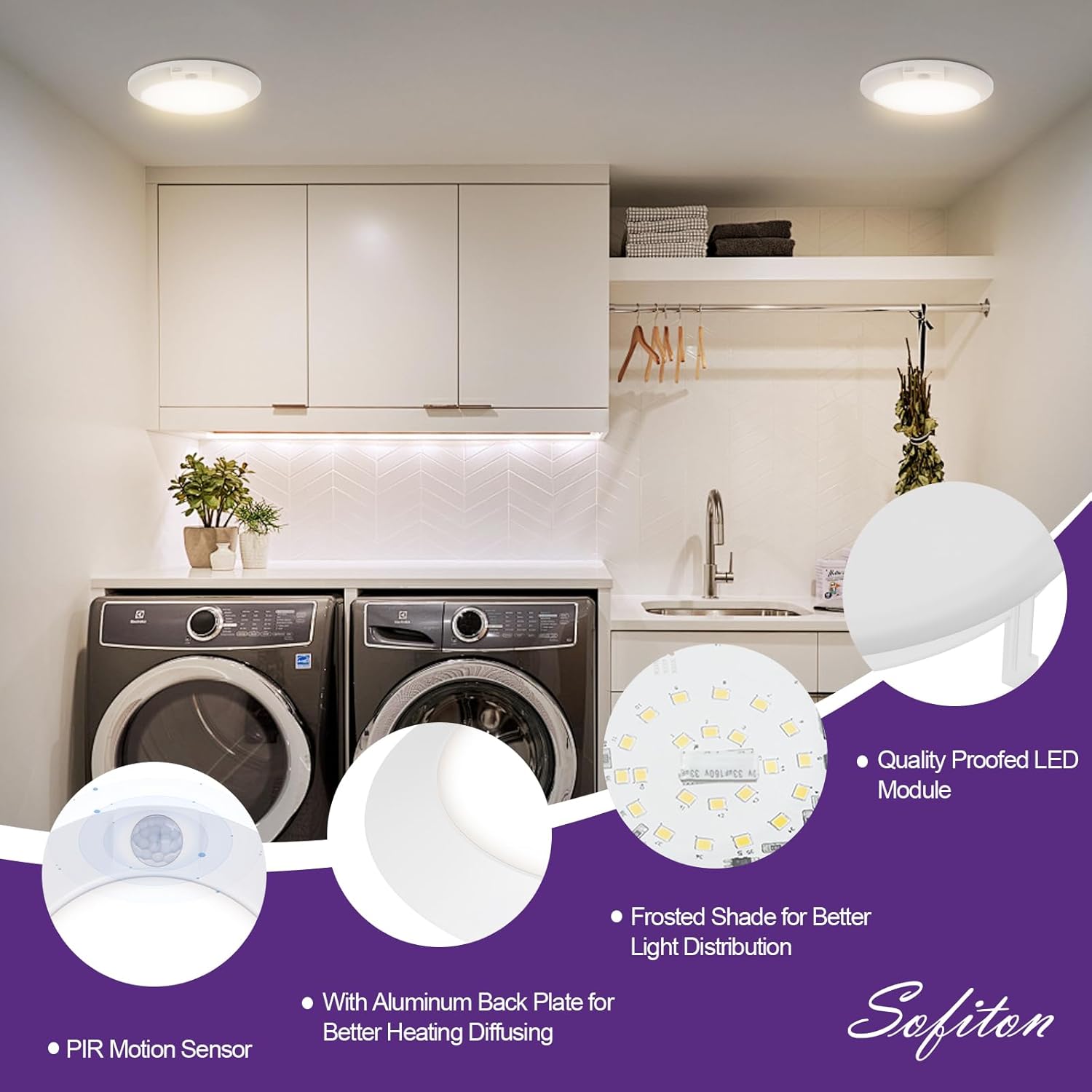 Disk Light Fixture with Motion Sensor