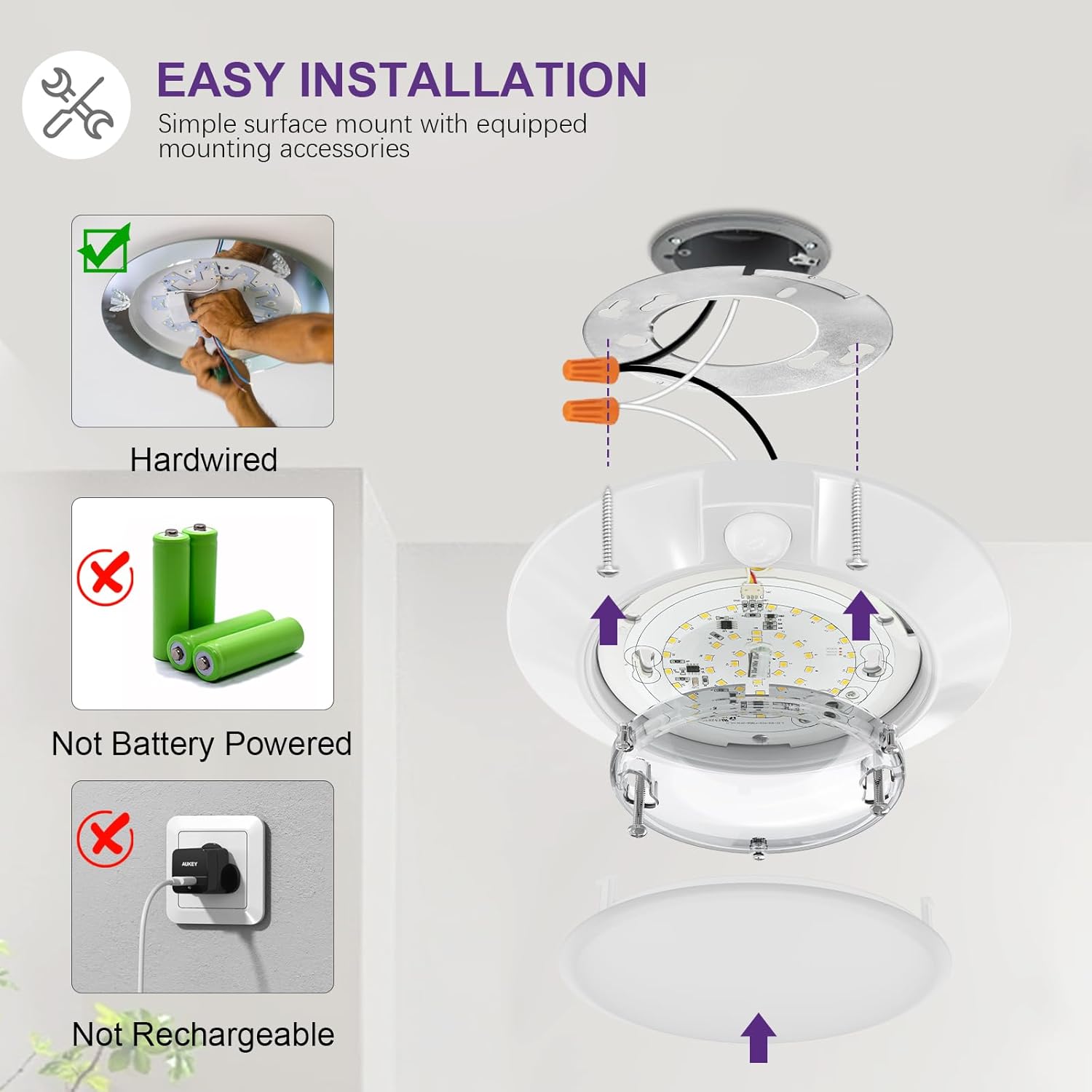 Disk Light Fixture with Motion Sensor